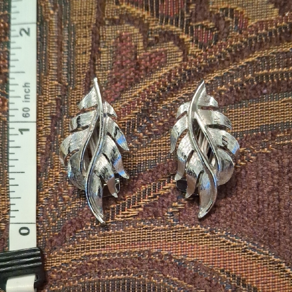 Silver Leaf Clip-On Earrings